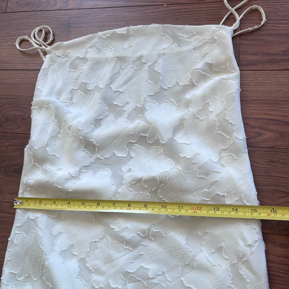 LOWEST PRICE! Cream Jacquard Elopement Wedding Dress Size 0 - Picture 4 of 5